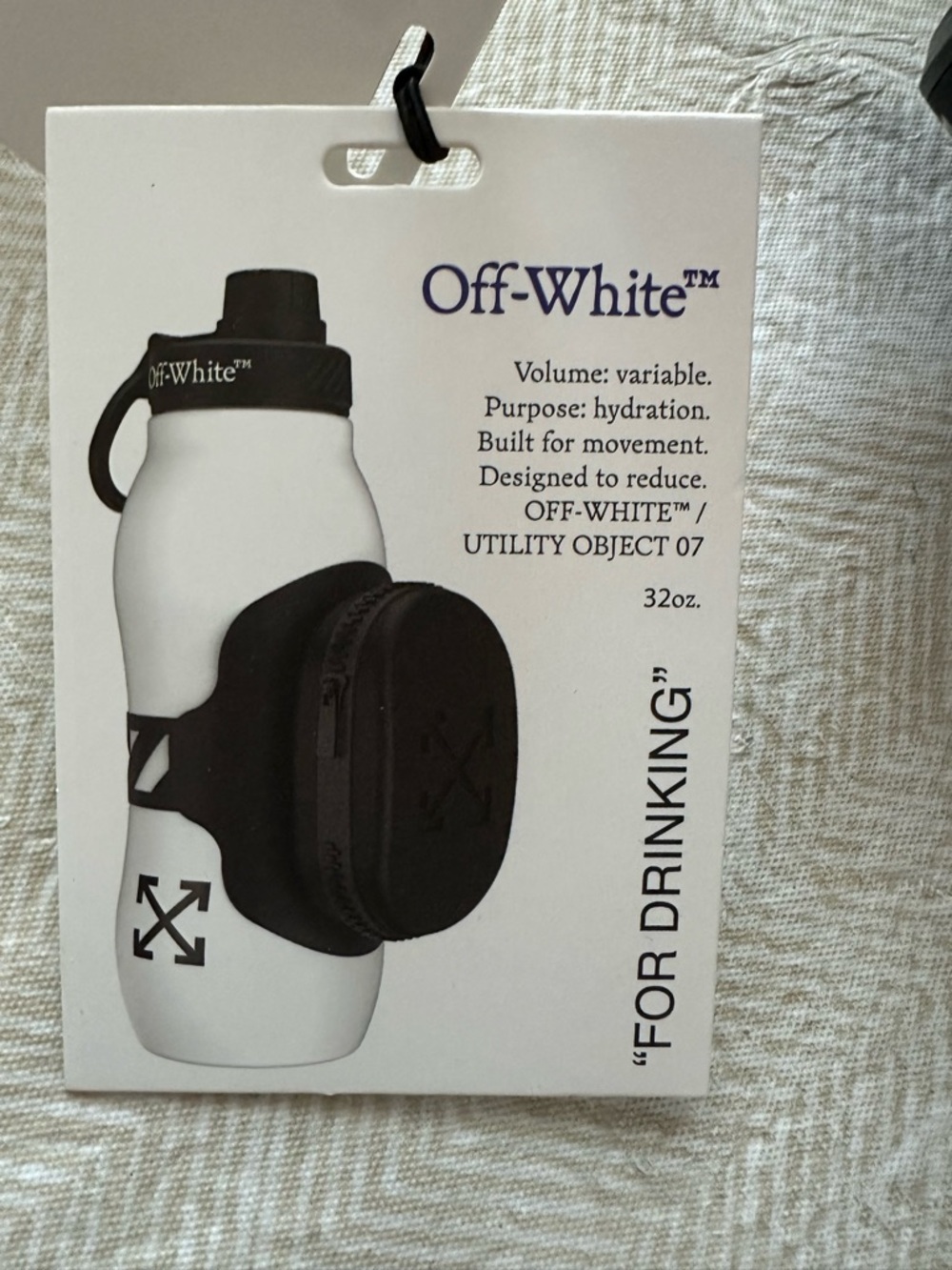 Off-White White Branded Hang Tag with Black Text